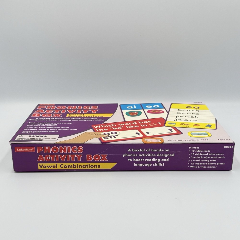 Lakeshore Learning VOWEL COMBINATIONS Phonics Activity Box GG344 - READ