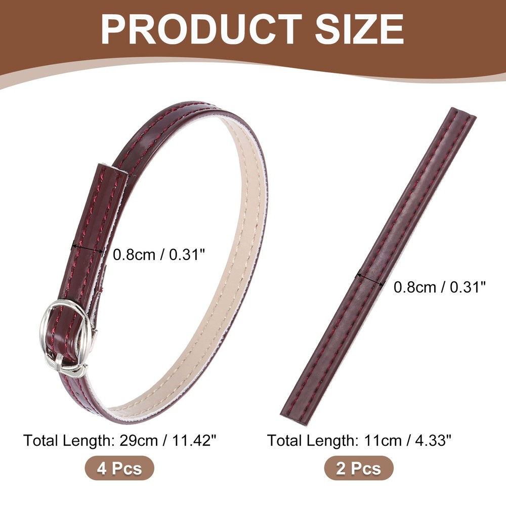 2 Pair Replacement Ankle Straps for Heels Shoe Bands, Wine Red