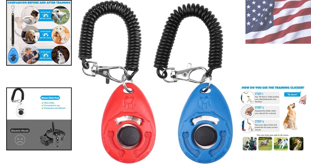 Wrist Strap Training Clicker for Pets - Perfect for Behavioral Training 2-Pack