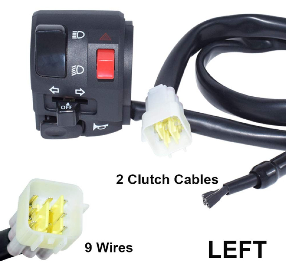 Motorcycle 7/8" left Handlebar Control Switch Turn Signal Start Stop Lamp Switch