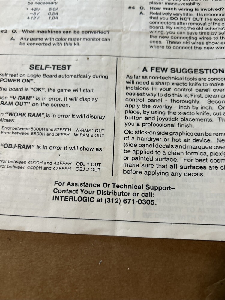 Unknown Roc N Rope Inter Logic arcade Video game manual