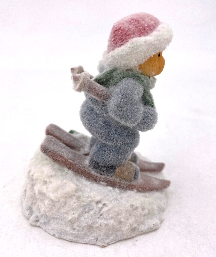 Possible Dreams Flocked Bear Skiing 3.25" #557355