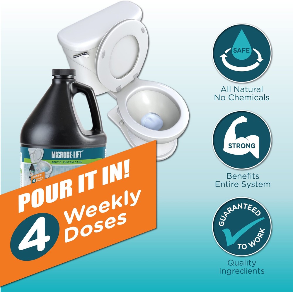 Microbe Lift Septic System Restorer 1 Gallon Weekly Dose for 4 Weeks