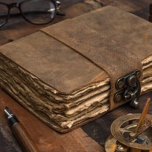 Handmade Vintage Leather Journal Notebook Bound Writing Diary Deckle Edge Books,