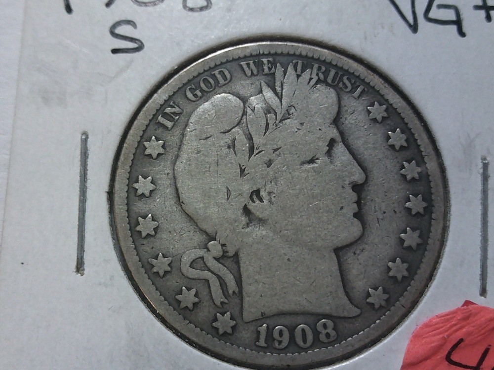 1908-S Barber HAlf Dollar