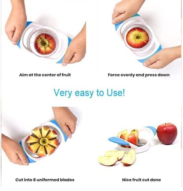 Apple Slicer Corer 8 Blade Apple Cutter Easy Grip Fruit Divider