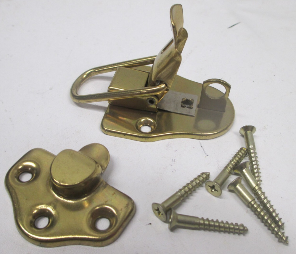 Vintage 3-1/4" Spring Loaded, Brass Plated, Draw Catch Latch - for Tool Box