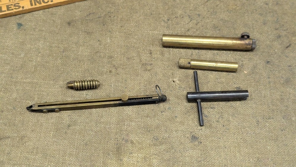 assorted black powder tools, accessories, measure, primer or cap tool etc