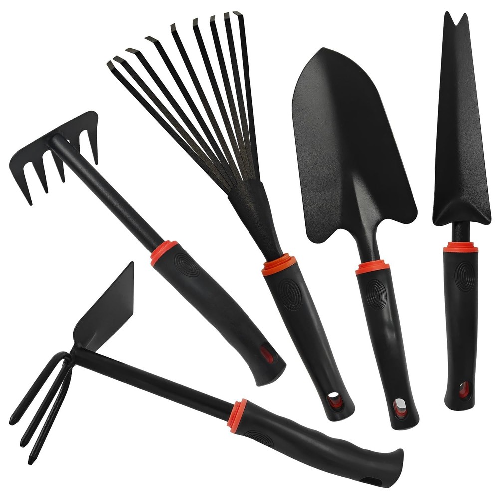 5 Pcs Set Weed Puller Tool,Hand Weeder Tool,Includes Rake, Shovel, Hand Hoe, ...