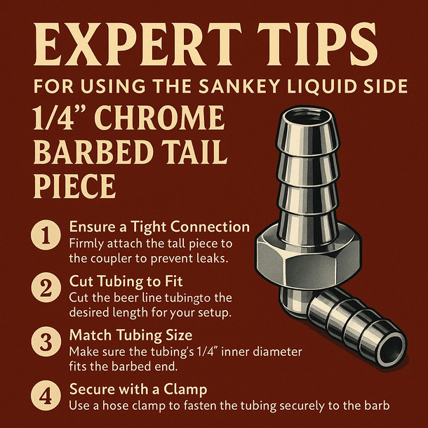 Sankey Sankey Liquid Side 1/4in Chrome Barbed Tail Piece