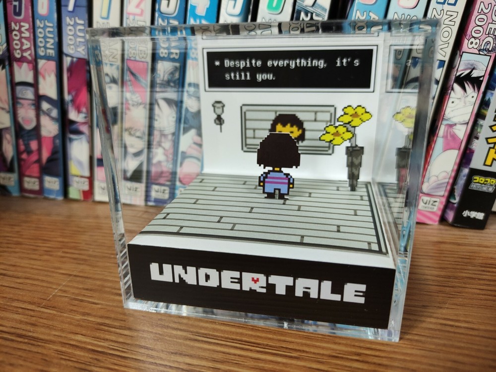 Undertale Despite Everything Handmade Diorama - Retro Gaming Cube - Fanart
