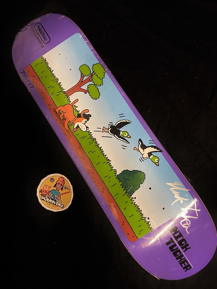 RARE SIGNED Primitive Nick Tucker Duck Hunter Super Nintendo Skateboard Deck