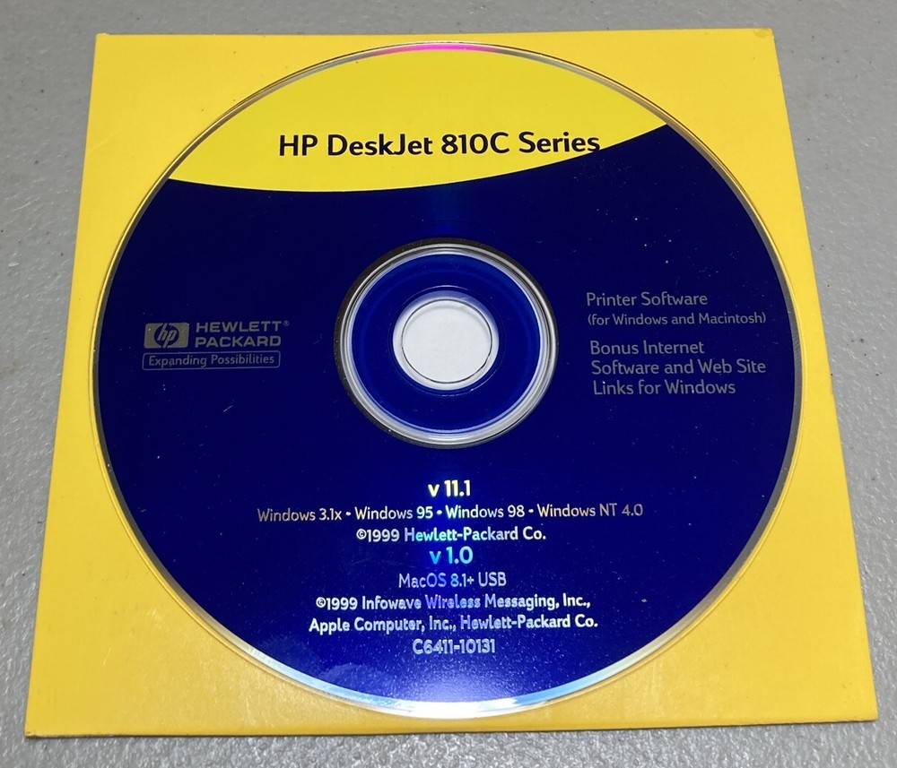 HP DeskJet 810c Series Software Disc