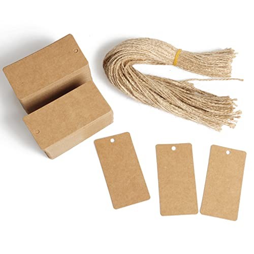 200pcs Kraft Paper Gift Tags with String, Price Tags, Display Label for DIY