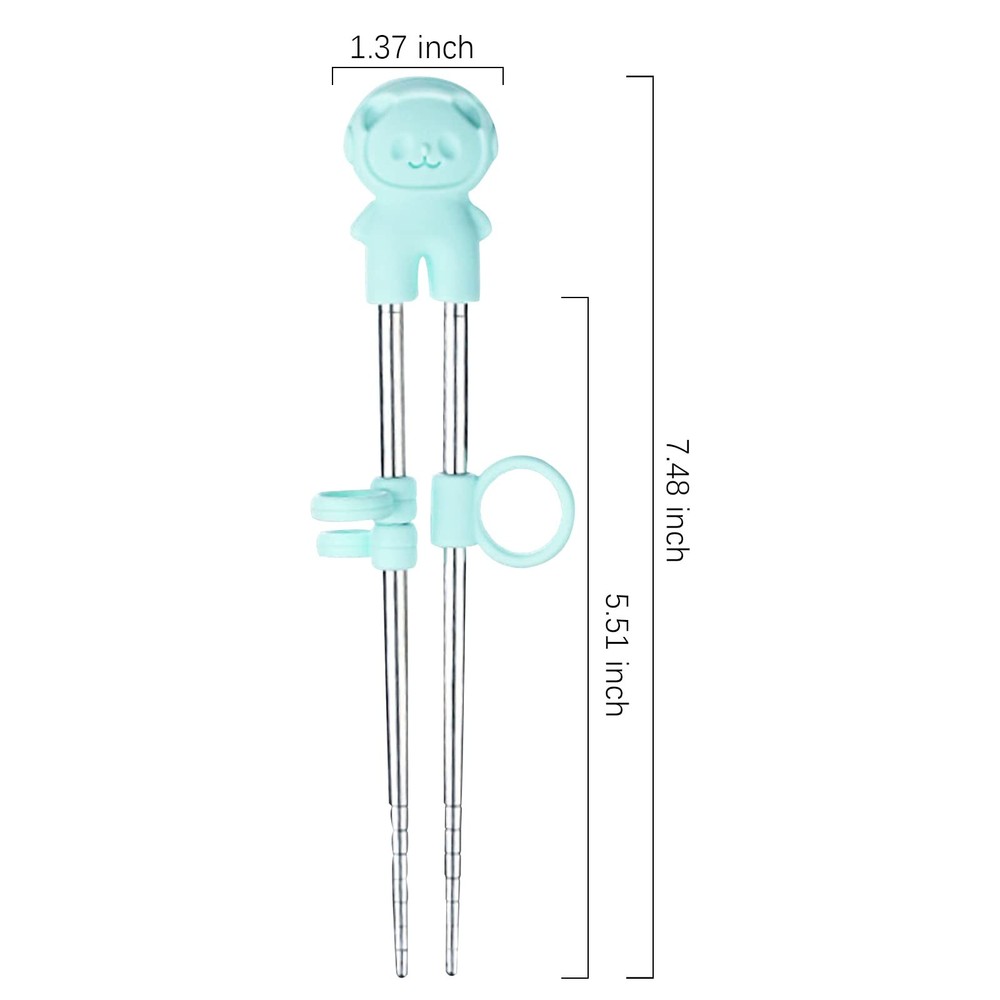 2 Pairs Training Chopsticks with Case Learning Chopstick Helper Stainless Ste...