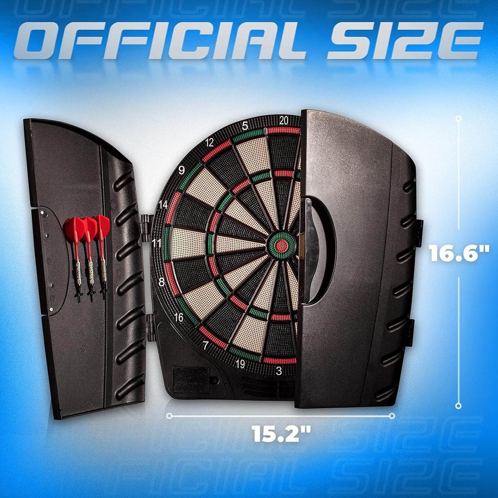 Interactive Dart Experience: 15" Electronic Dartboard with Voice Effects & Darts