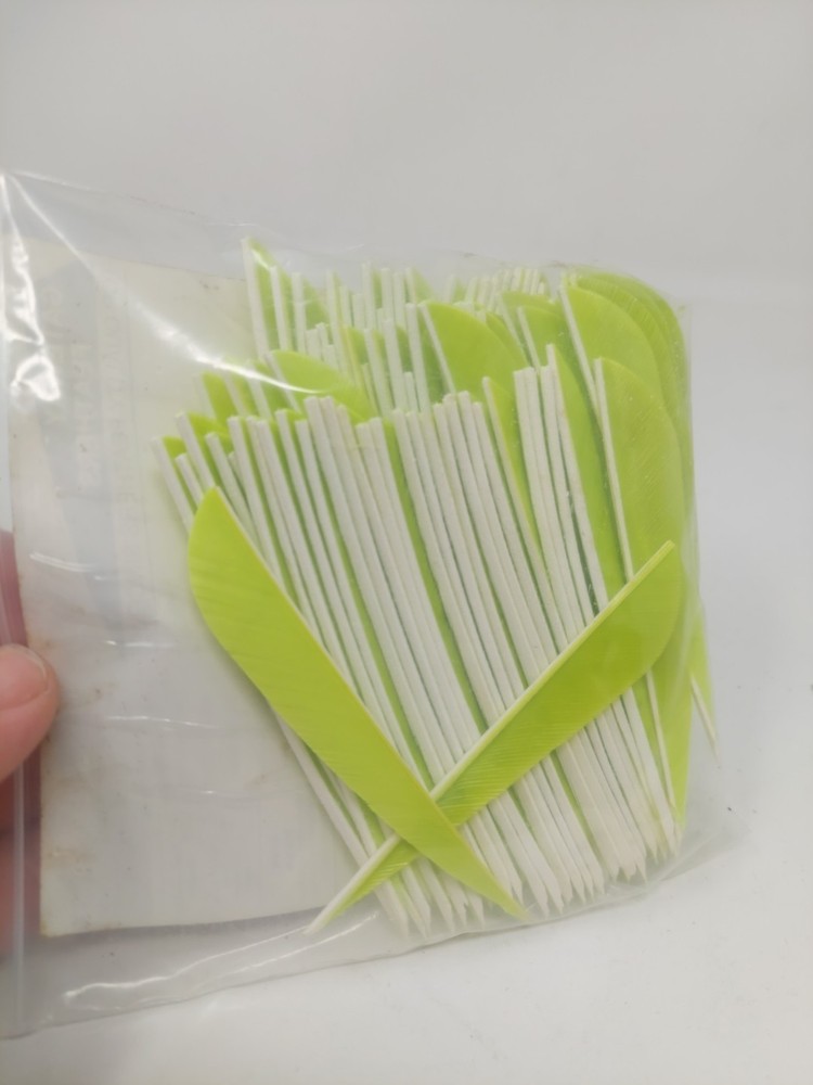 100 Pack Gateway Feathers 4" Left Wing: Parabolic Lemon Lime Green 400LPSLL-100