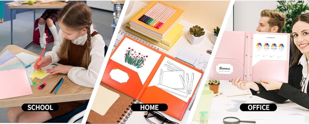 3 Hole Folders with Poets Plastic Folders for 3 Ring Binder, Heavy