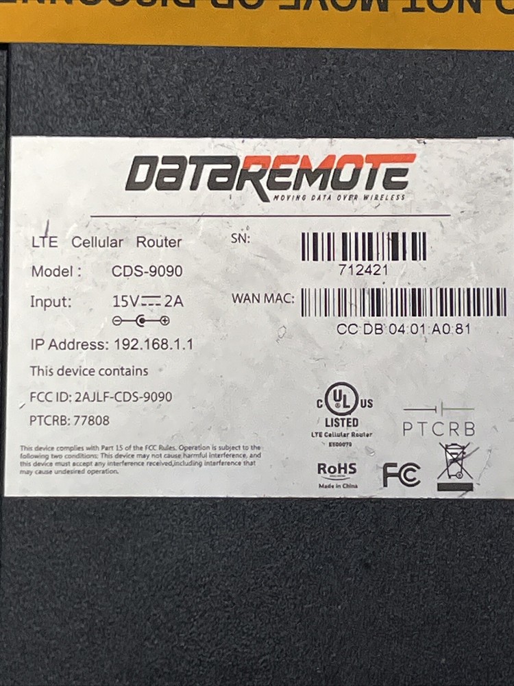 DATAREMOTE CDS-9090 ADVANCED WIRELESS LTE CELLULAR ROUTER