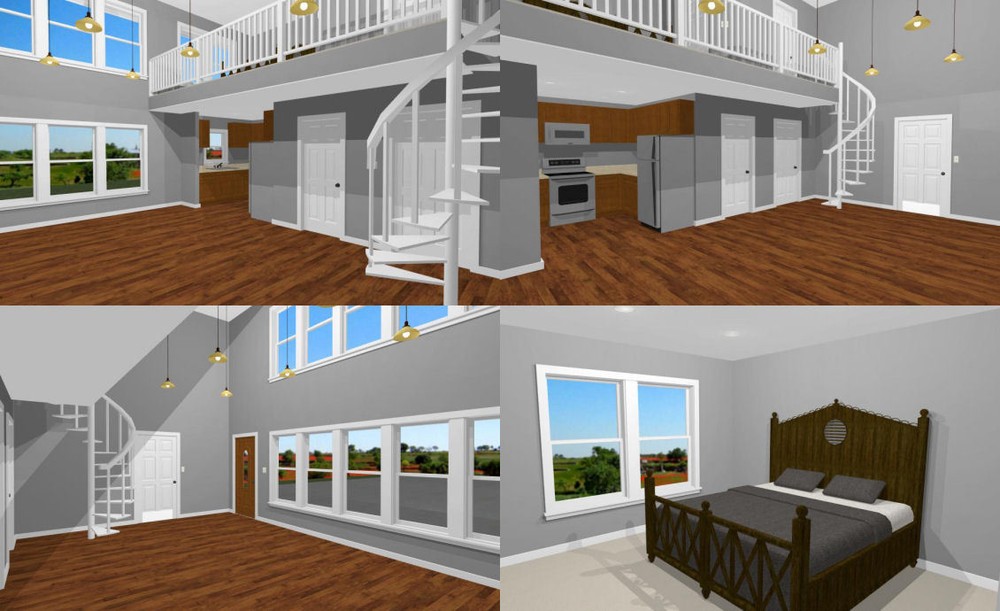 44x48 Duplex with RV Garage - PDF FloorPlan - 1,691 sqft - Model 4G