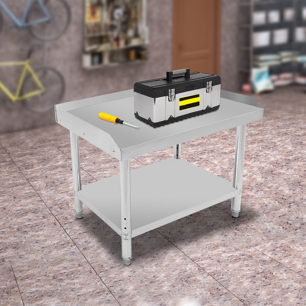 Commercial Work Table with Backsplash Sidesplash Prep Table for Kitchen Storage