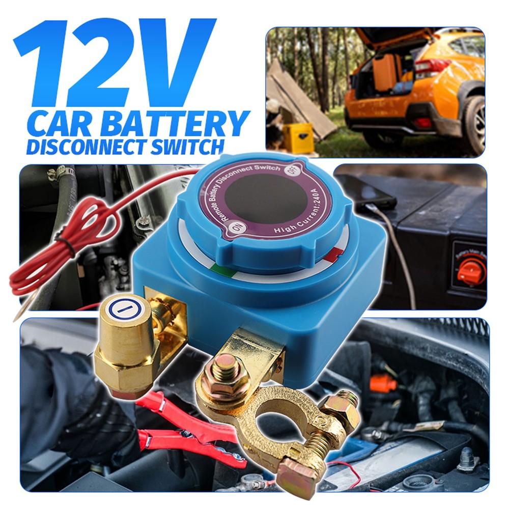 Remote Battery Disconnect Switch 12V/24V 240A Kill Switch LED Voltmeter Display