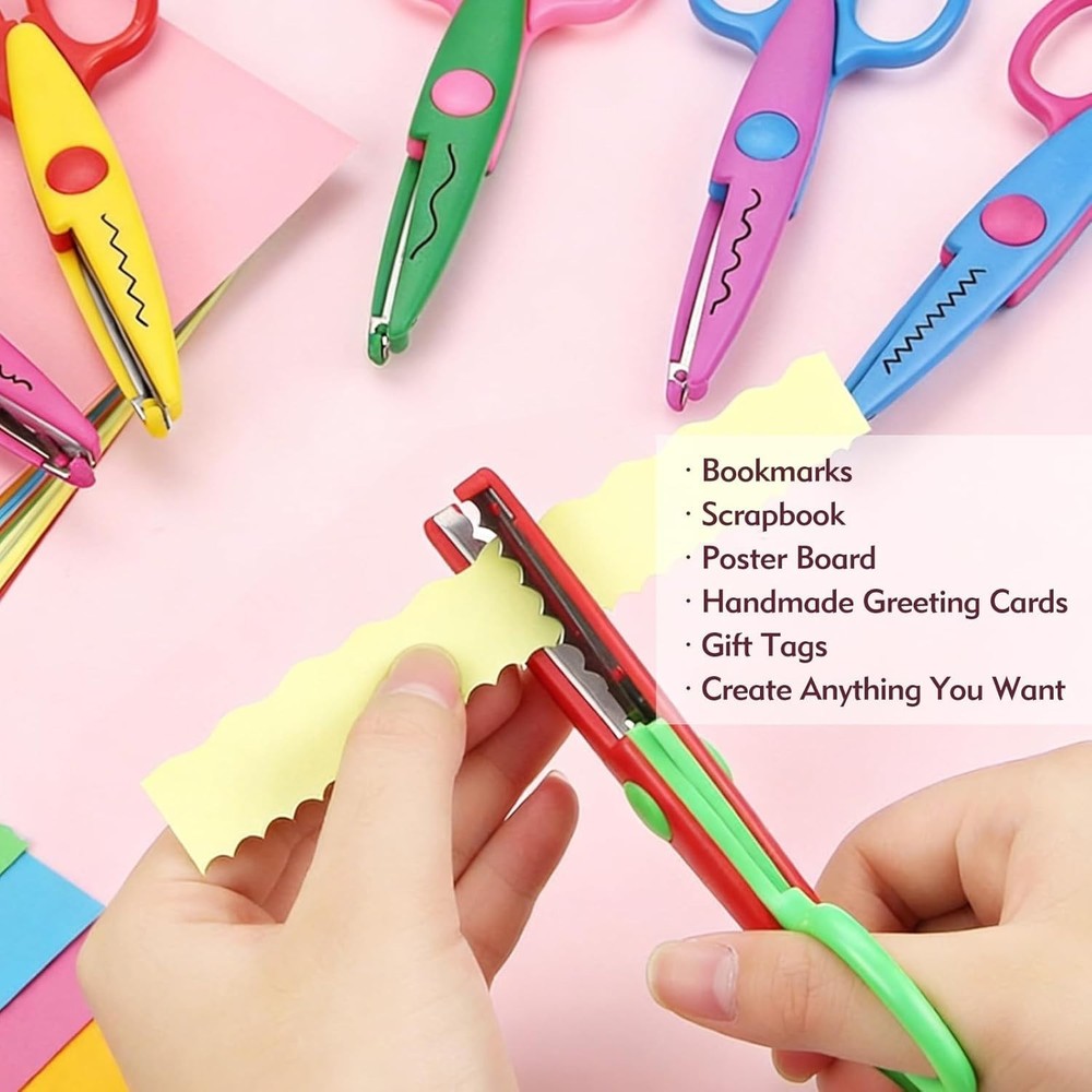 6pcs craft scissors, craft scissors decorative edge for Scrapebook＆School, fancy