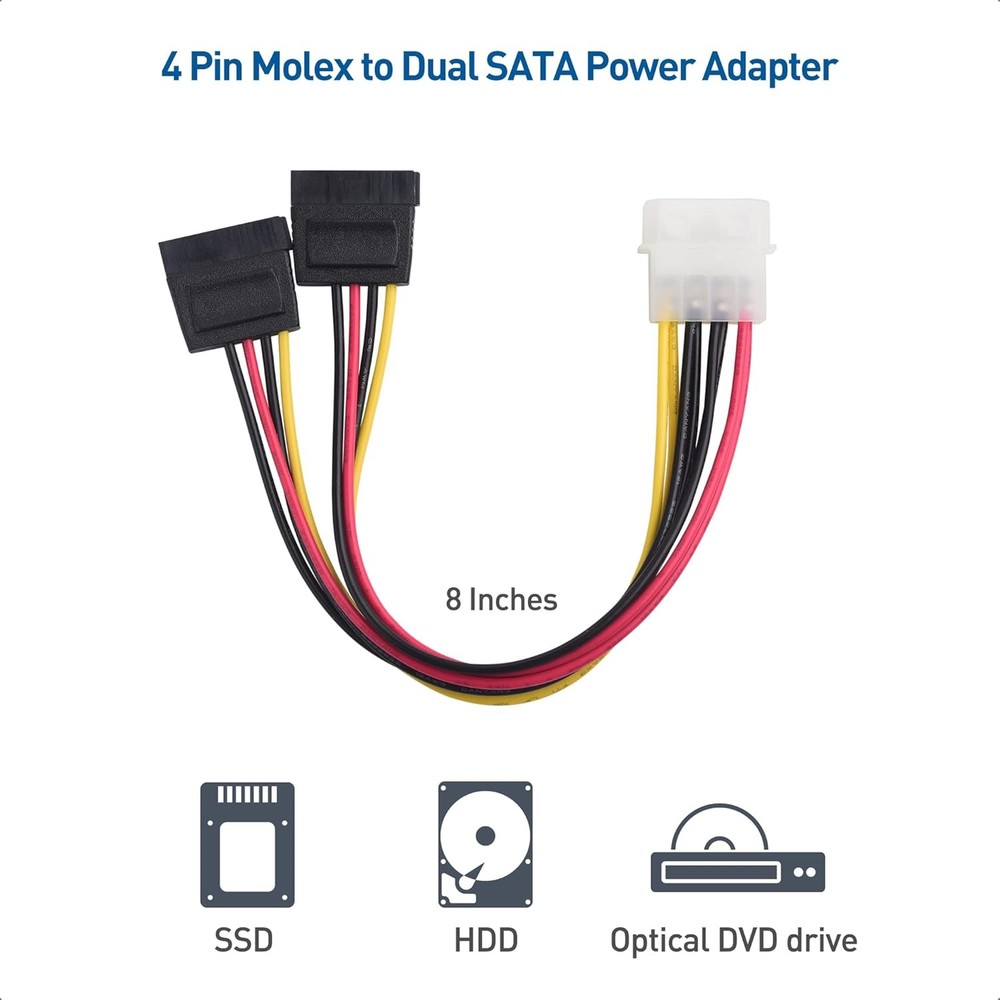 SATA Data Power Cable Kit Straight 90 Degree Molex