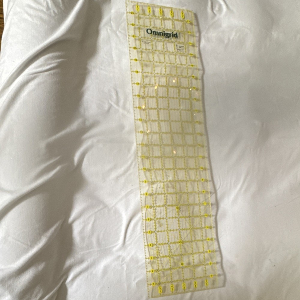 Omnigrid Acrylic Rectangle Sewing Ruler Clear with Yellow Markings 6 X 24