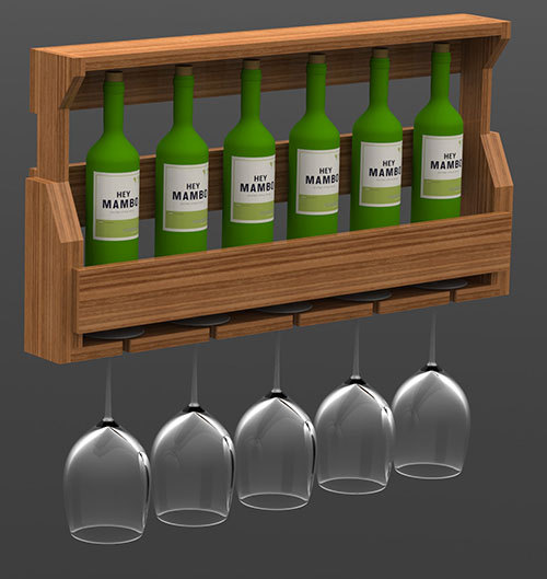 Wall Mounted Wine Rack Woodworking Paper Plans - Building Plans Only
