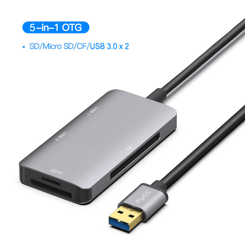 5in1 USB 3.0 SD CF Compact Flash TF MicroSD Card Reader for U Disk Mouse Writer