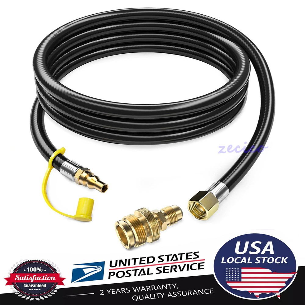 12 ft Propane Quick Connect Hose for RV to Gas Grill, 1/4" Quick Connect Hose
