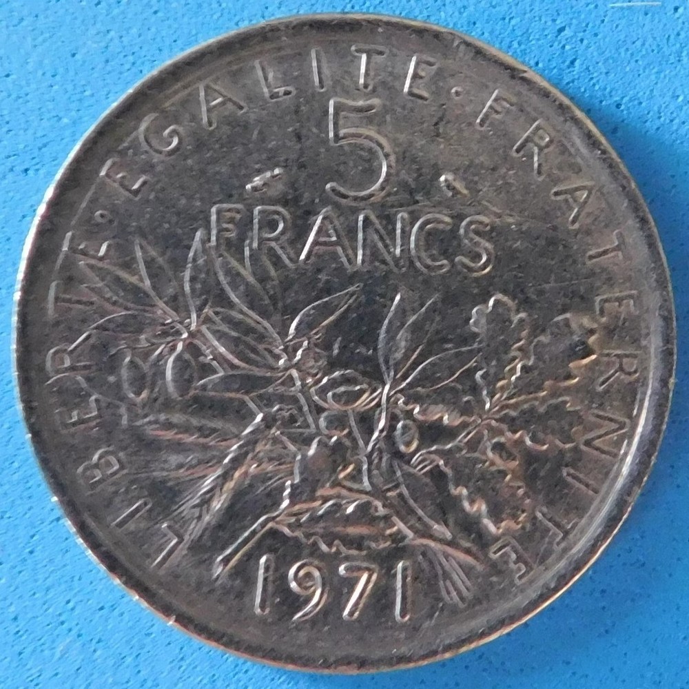 French Franc Coin FF 5 - 1971