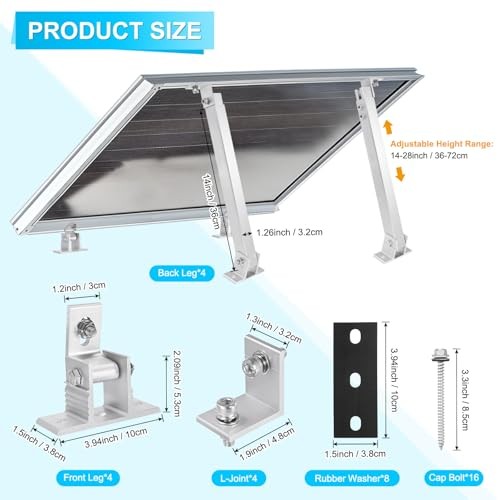 Sets Adjustable Solar Panel Tilts Mount Brackets Aluminum Alloy Mounting 2