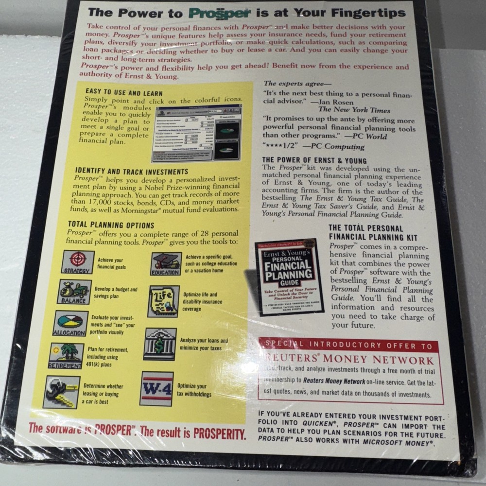 Ernst & Young’s Prosper Your Total Financial Planning Kit Software And Book
