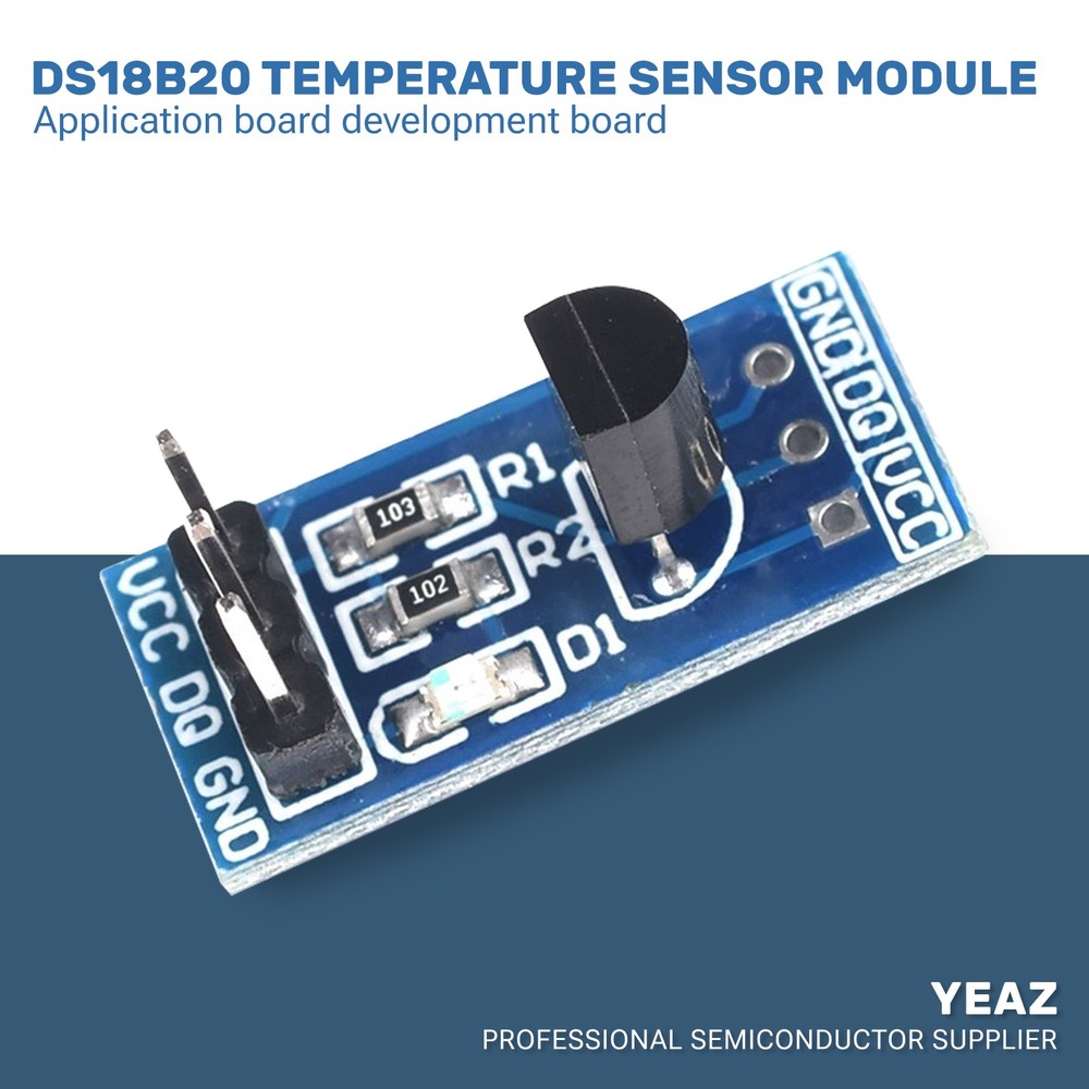 DS18B20 Application Board-STM32 Compatible Temperature Sensor, 1-Wire Interface