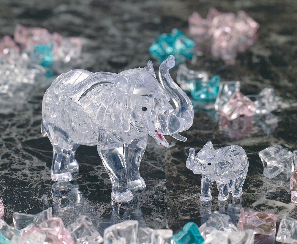 BEVERLY 46-piece Crystal Puzzle Elephant Clear