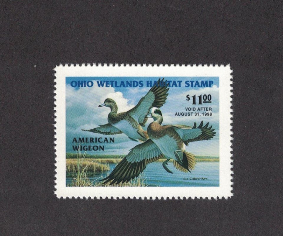 OH16 - Ohio State Duck Stamp.  Single. MNH. OG.