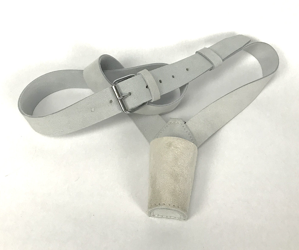 White Buff Leather Flag Carrier - Reenactment