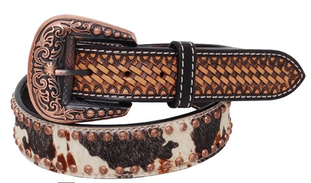 Peppered Hide Ladies Belt, Brn Size: Small