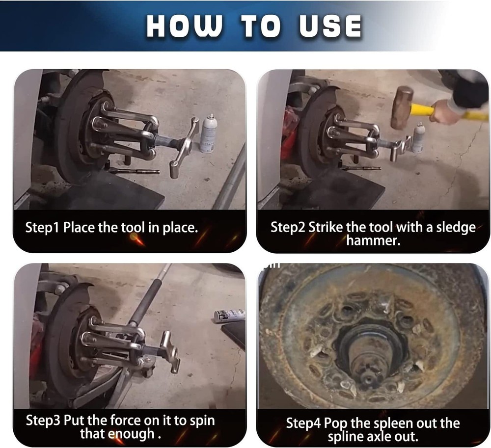 Universal 7394 Hub Puller Brake Drum Puller Wheel Hub Removal Tool (Large Size)