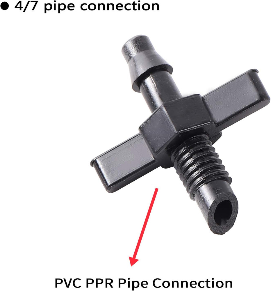 100 Pack 1/4 Inch Barb Tubing Coupling Adapters Threaded Drip Irrigation Fitting