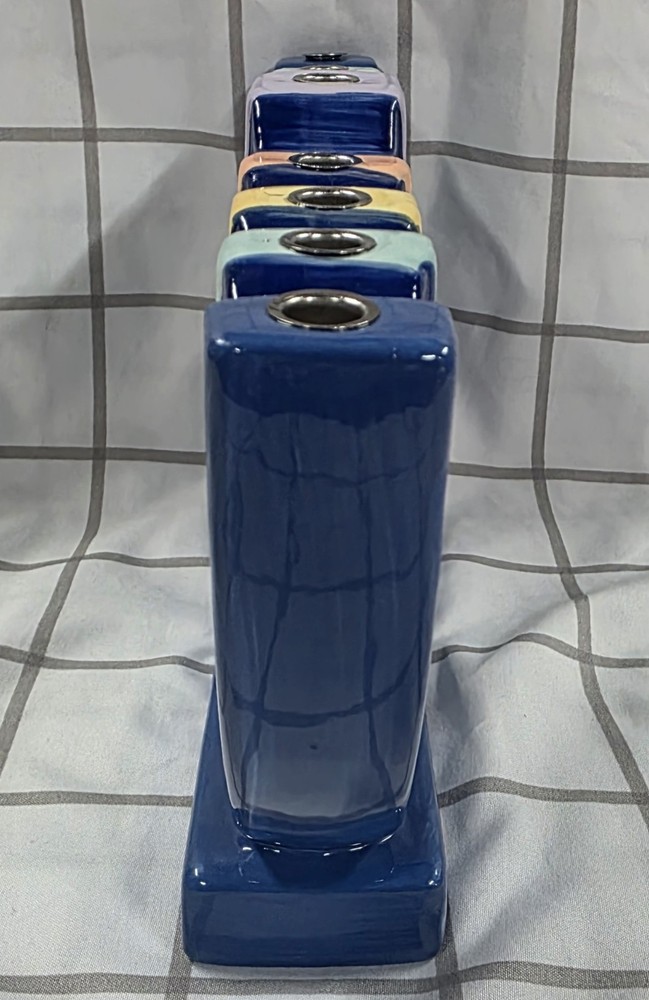 Ceramic Menorah; Tree Design With Sturdy Candle Holders