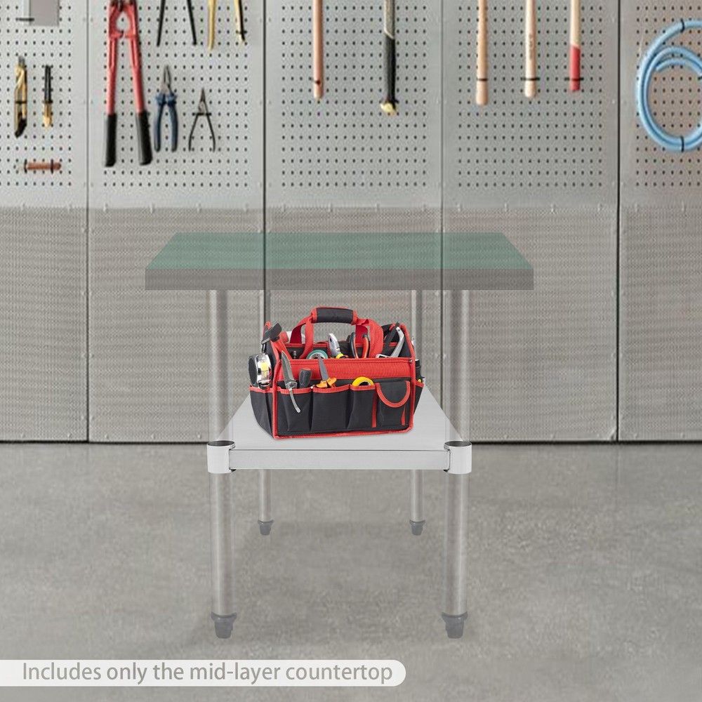 Stainless Steel Adjustable Under Shelf for Work Table 220lbs Load Capacity US