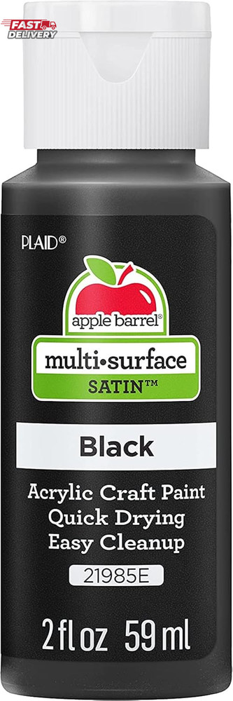 Apple Barrel Multi Surface Acrylic Paint, 2 Oz, Black 2 Fl Oz