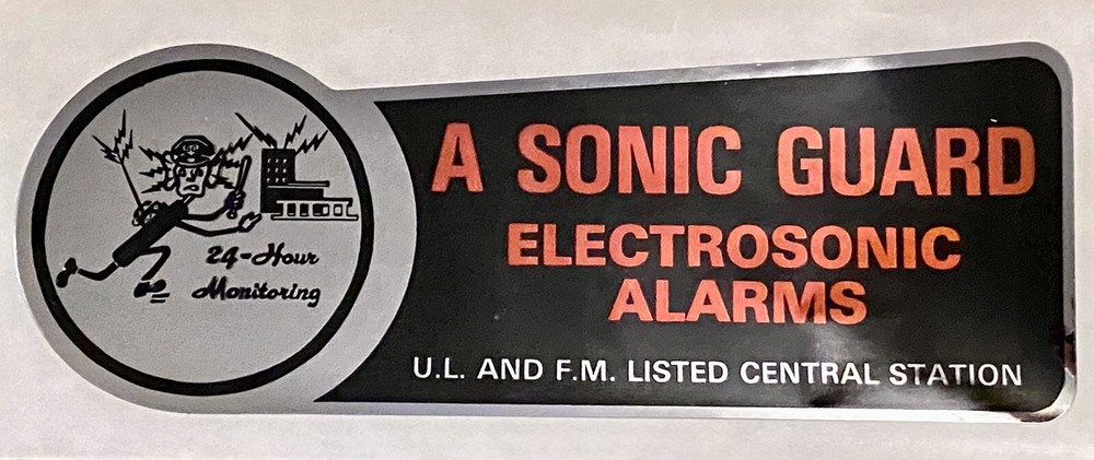 A Sonic Guard Electrosonic Alarms 24hr. Home Security System Window Sticker