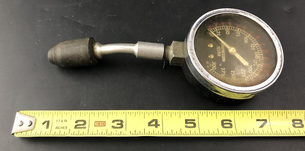 Vintage USA Compression Tester Schauer Vintage Auto Engine Motor Untested Vc2