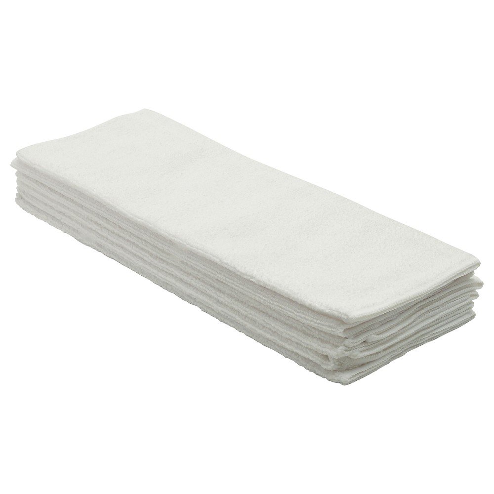 Microfiber Towel, 16" x 16", 6pcs/pk, White (10 Pack)