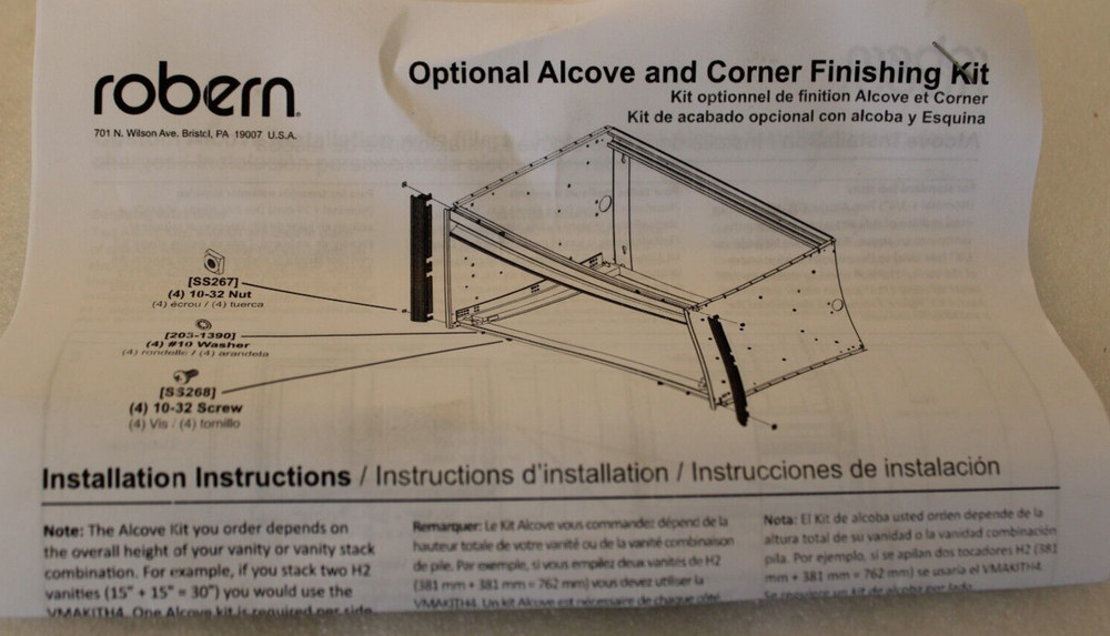 Robern VMAKITH3 - Cartesian Vanity Alcove Finishing Kit