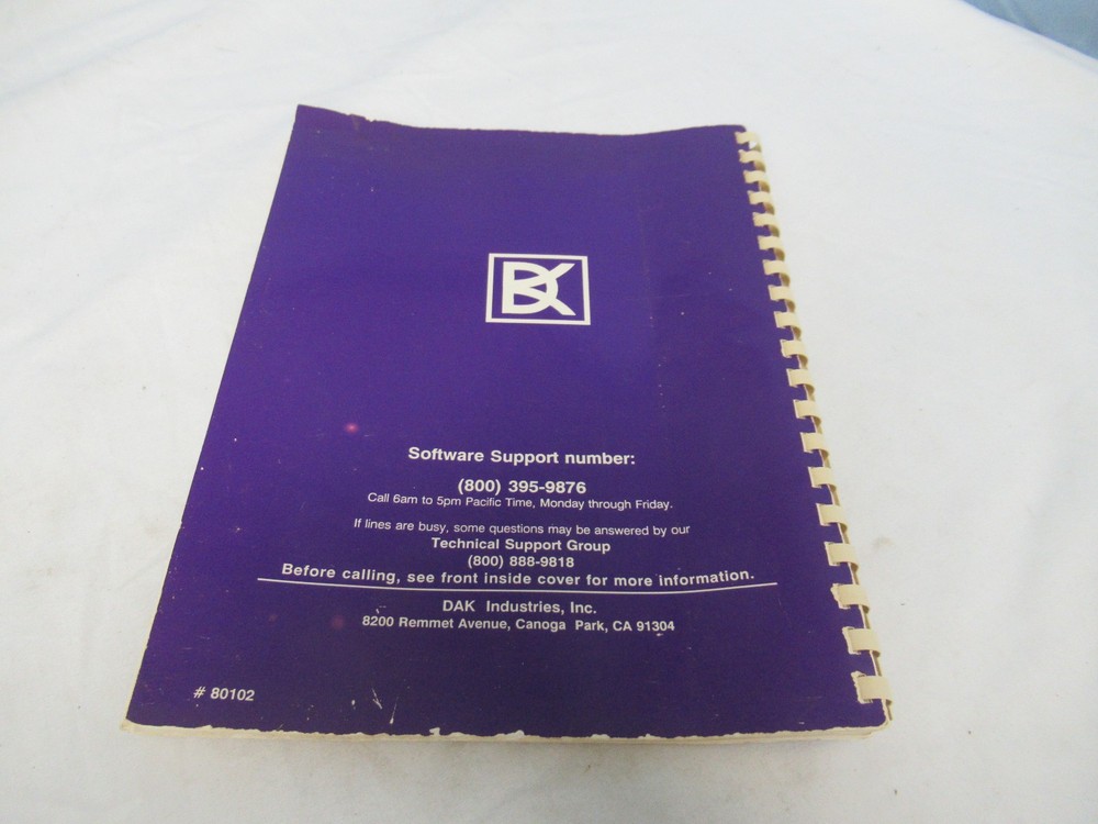 DAK User's Guide GEM Software GBR-1.00 #80102 (W)